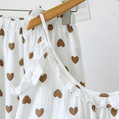 Ownkoti Ruffled Heart Cotton Gauze Cami Pajamas - image 3