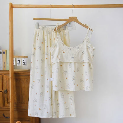 Ownkoti Ruffled Horse Cotton Gauze Cami Pajamas - image 1