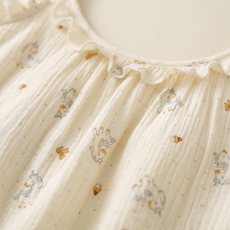 Ownkoti Ruffled Horse Cotton Gauze Cami Pajamas - image 3