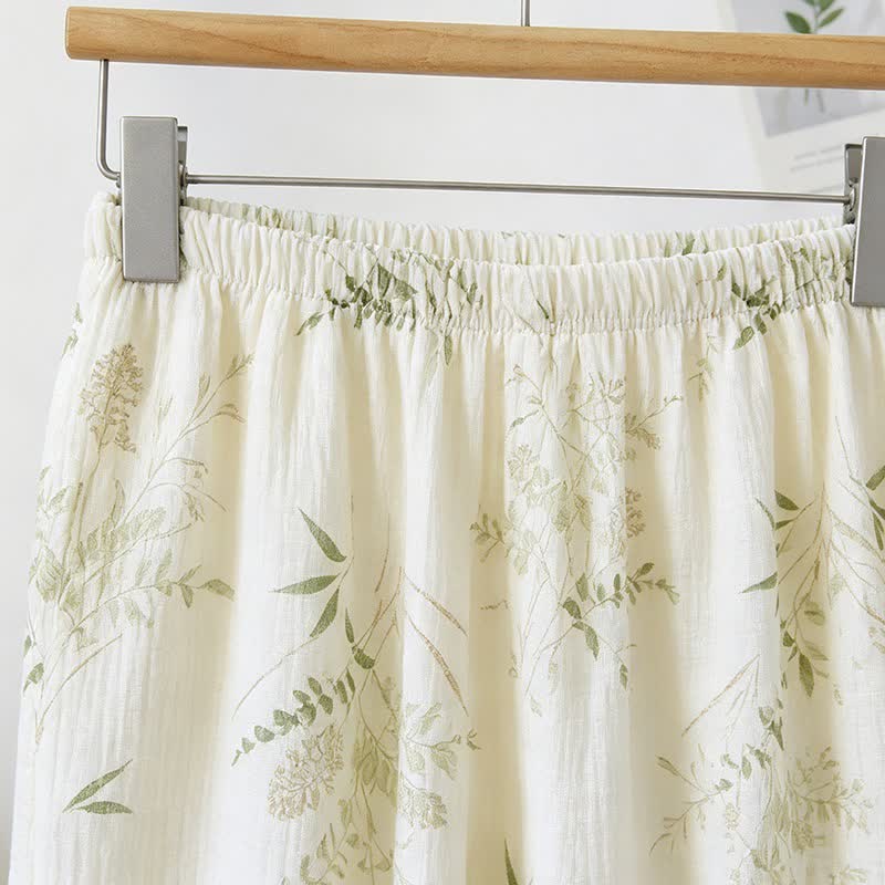 Ownkoti Ruffled Botanical Leaf Cotton Cami Pajamas - image 5