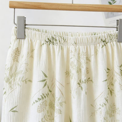 Ownkoti Ruffled Botanical Leaf Cotton Cami Pajamas - image 5