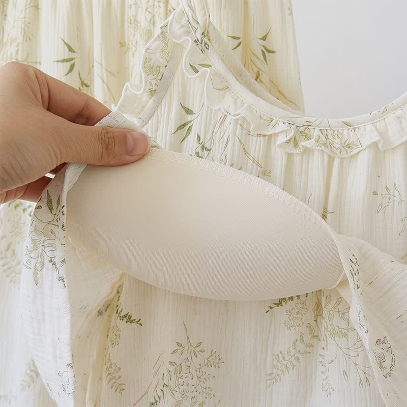 Ownkoti Ruffled Botanical Leaf Cotton Cami Pajamas - image 6