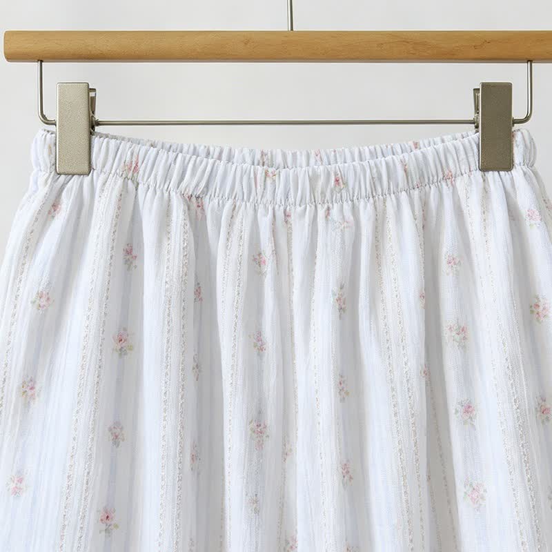 Ownkoti Ruffled Striped Floral Cotton Cami Pajamas - image 6