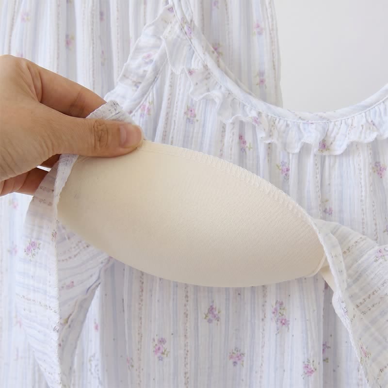 Ownkoti Ruffled Striped Floral Cotton Cami Pajamas - image 5