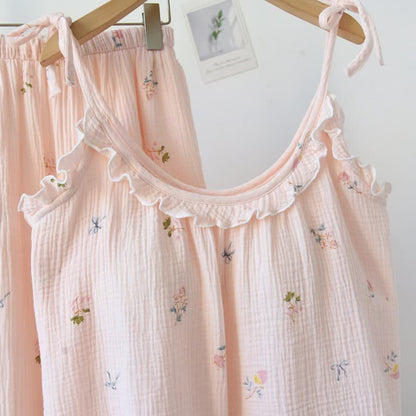 Ownkoti Ruffled Ditsy Floral Cotton Cami Pajamas - image 3