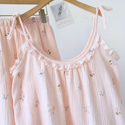 Ownkoti Ruffled Ditsy Floral Cotton Cami Pajamas - image 2