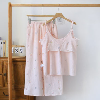 Ownkoti Ruffled Ditsy Floral Cotton Cami Pajamas - image 1