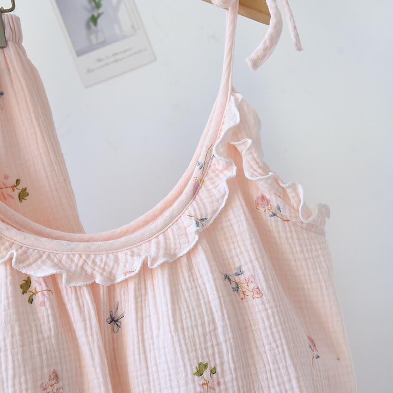 Ownkoti Ruffled Ditsy Floral Cotton Cami Pajamas - image 5