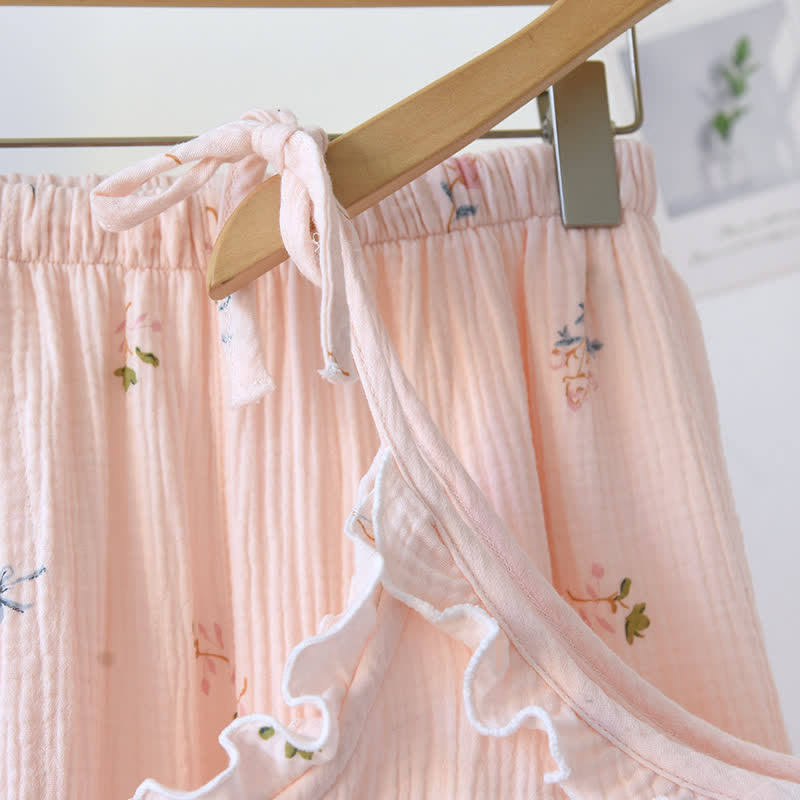 Ownkoti Ruffled Ditsy Floral Cotton Cami Pajamas - image 6