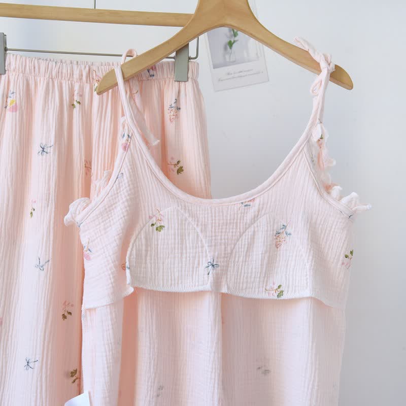 Ownkoti Ruffled Ditsy Floral Cotton Cami Pajamas - image 4
