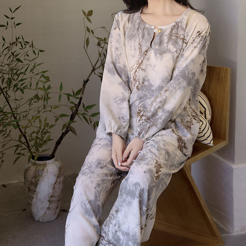 Ownkoti Oriental Branch Long Sleeve Pajama Set - image 3