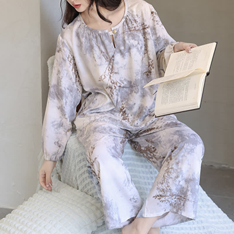 Ownkoti Oriental Branch Long Sleeve Pajama Set - image 4