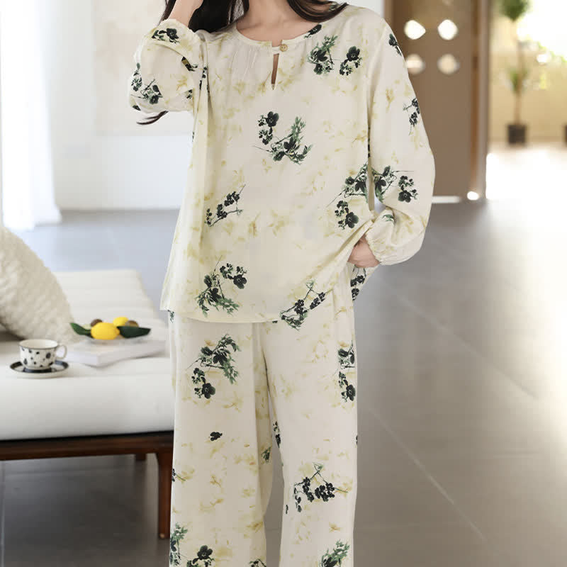 Ownkoti Pastoral Floral Long Sleeve Women's Pajamas - image 6