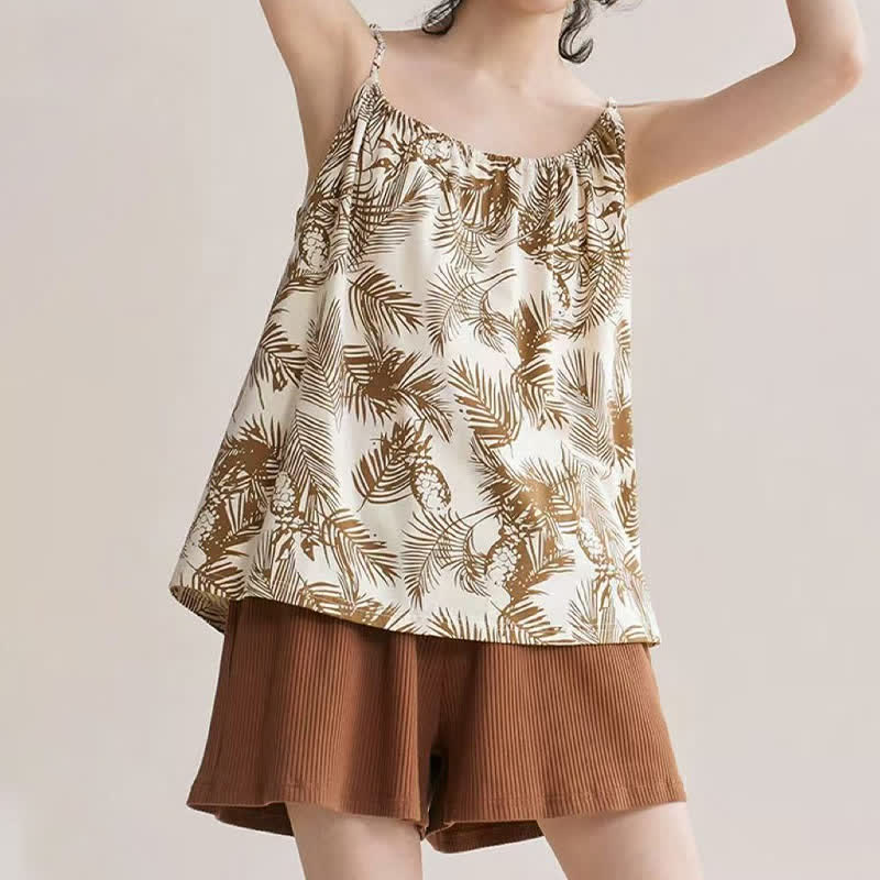 Ownkoti Tropical Palm Print Modal Cami Pajamas - image 1