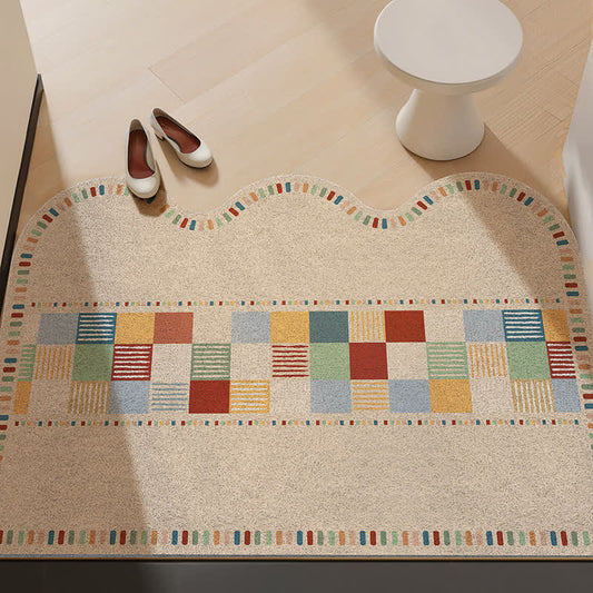 Ownkoti Retro Colorblock Wave Edge Rug - Colorful - 31'' × 47'' - image 0