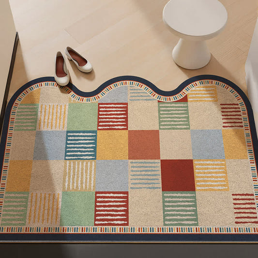 Ownkoti Retro Patchwork Wave Edge Rug - Colorful - 31'' × 47'' - image 0