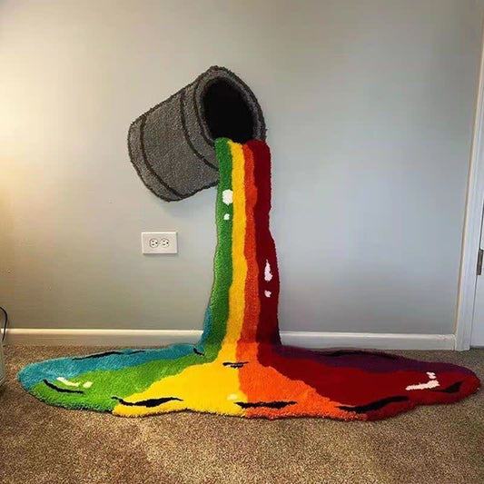 Ownkoti Rainbow Waterfall Plush Area Rug - Rainbow - 63.0" diameter - image 0