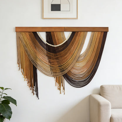Ownkoti Bohemian Cotton Beaded Wall Hanging Decor - Brown - 39.4" × 31.5" - image 3