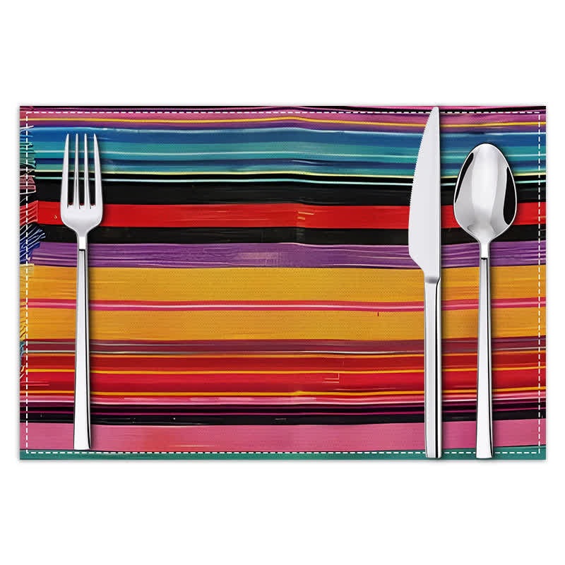 Ownkoti Color Stripe Farmhouse Linen Placemats - image 1