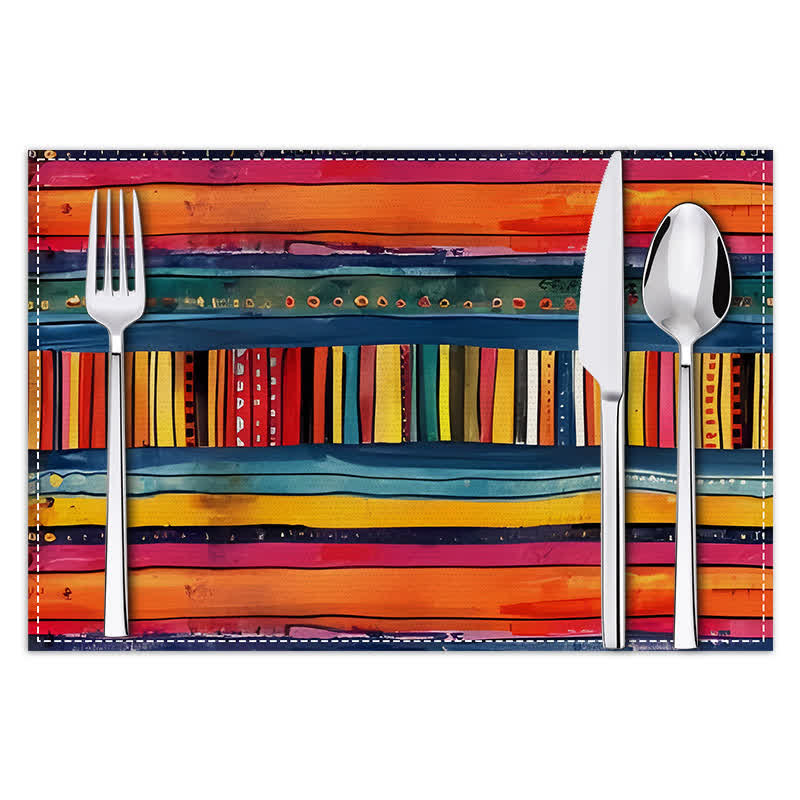 Ownkoti Colorful Striped Bohemian Linen Placemat - image 1