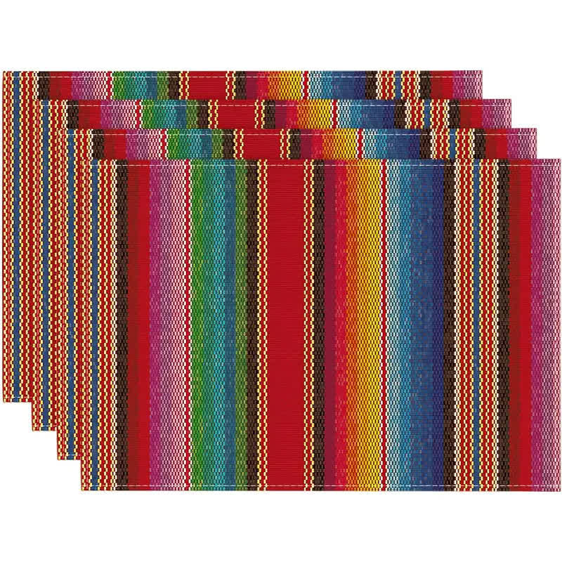 Ownkoti Nordic Multicolor Stripe Linen Placemats - image 1