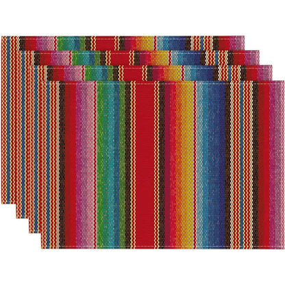 Ownkoti Nordic Multicolor Stripe Linen Placemats - image 1