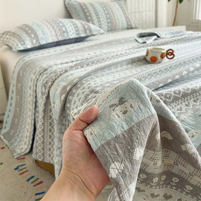 Ownkoti Fair Isle Style Cotton Gauze Quilt - image 2