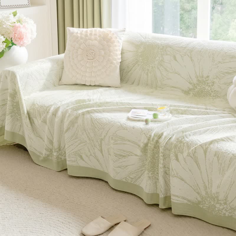 Ownkoti Artistic Sunflower Chenille Sofa Throw Blanket - image 3