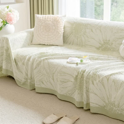 Ownkoti Artistic Sunflower Chenille Sofa Throw Blanket - image 3