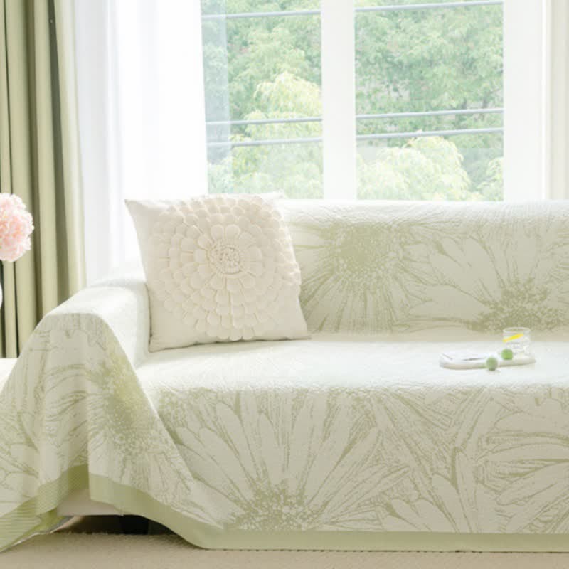 Ownkoti Artistic Sunflower Chenille Sofa Throw Blanket - image 1