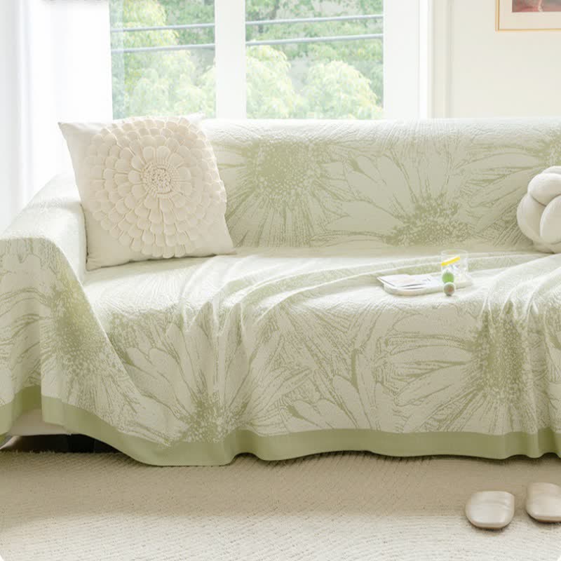 Ownkoti Artistic Sunflower Chenille Sofa Throw Blanket - image 2