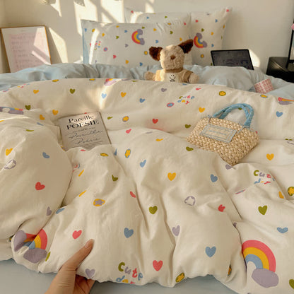Ownkoti Rainbow Hearts Soft Touch Bedding Set - image 1