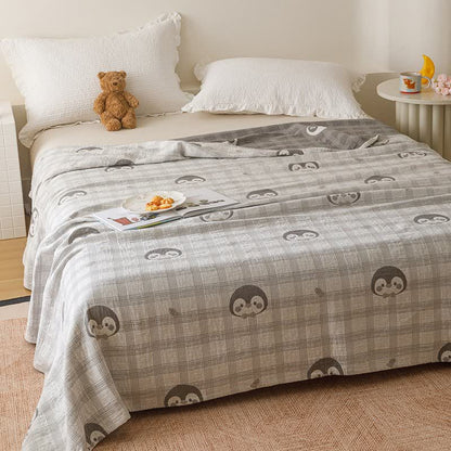 Ownkoti Penguin & Plaid Cotton Gauze Quilt - image 1