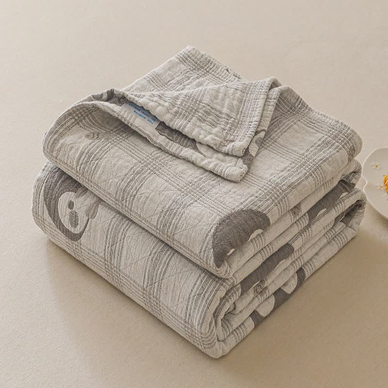 Ownkoti Penguin & Plaid Cotton Gauze Quilt - image 4