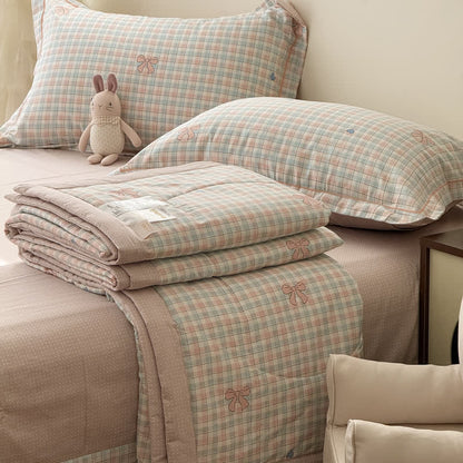 Ownkoti Washed Cotton Pastel Plaid Bedding Set - image 2