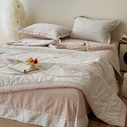 Ownkoti Washed Cotton Pastel Plaid Bedding Set - Colorful - Queen - Bedding Set - image 0