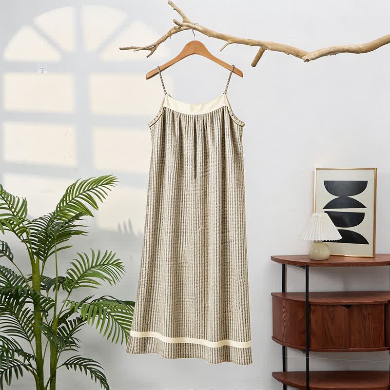 Ownkoti Vintage Abstract Print Cami Nightgown - Beige - XL - image 0