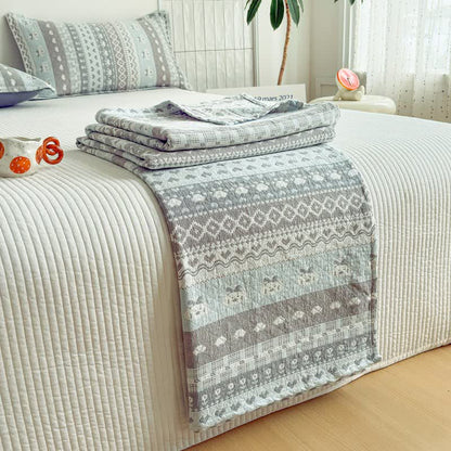 Ownkoti Fair Isle Style Cotton Gauze Quilt - image 3