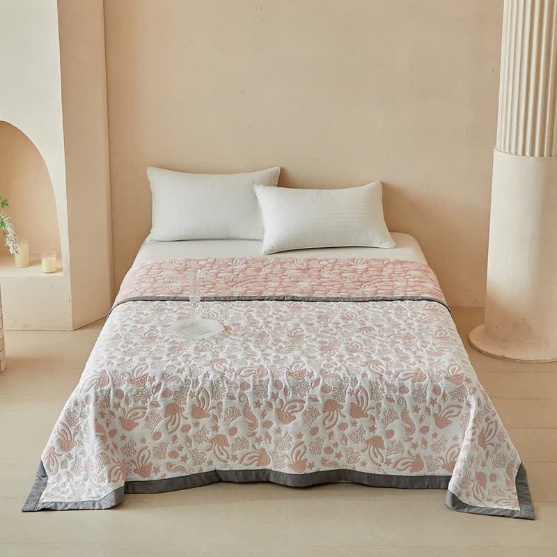 Ownkoti Pink Ocean Life Reversible Quilt Set - image 6