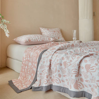 Ownkoti Pink Ocean Life Reversible Quilt Set - image 4