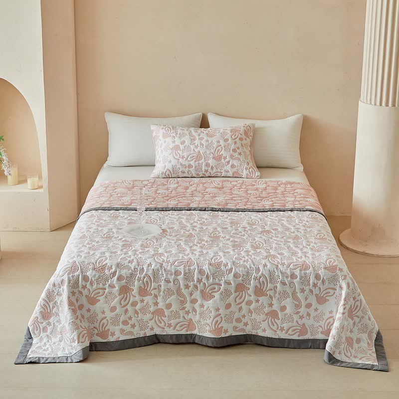 Ownkoti Pink Ocean Life Reversible Quilt Set - image 5