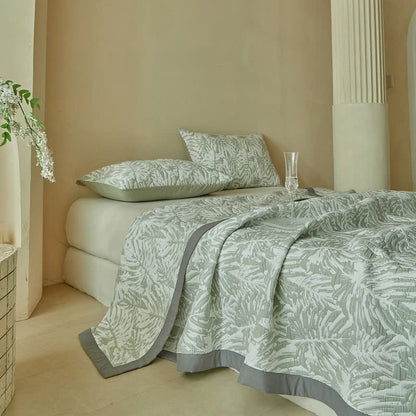 Ownkoti Tropical Palm Leaf Reversible Quilt Set - image 3