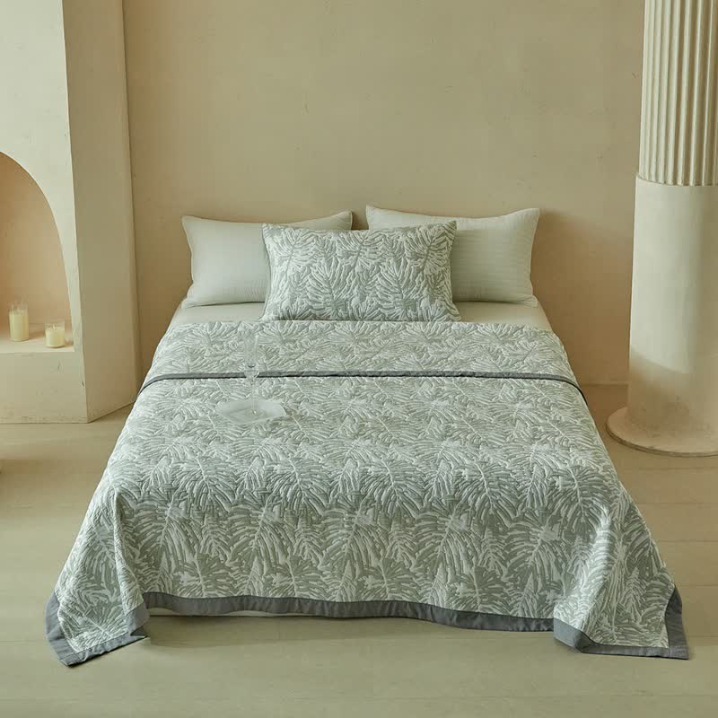 Ownkoti Tropical Palm Leaf Reversible Quilt Set - image 5