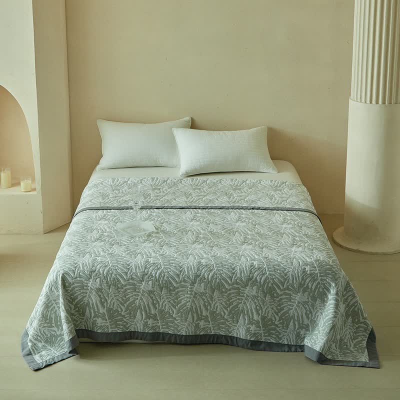 Ownkoti Tropical Palm Leaf Reversible Quilt Set - image 6