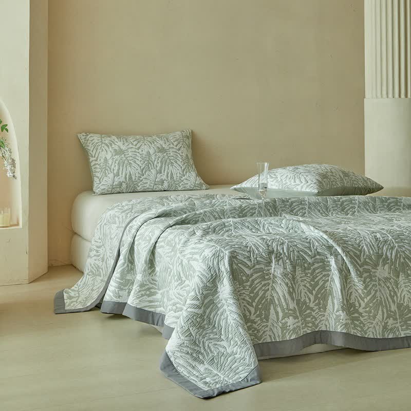 Ownkoti Tropical Palm Leaf Reversible Quilt Set - image 8