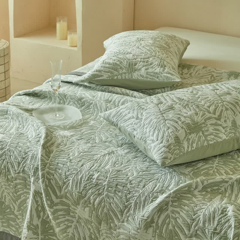 Ownkoti Tropical Palm Leaf Reversible Quilt Set - image 15