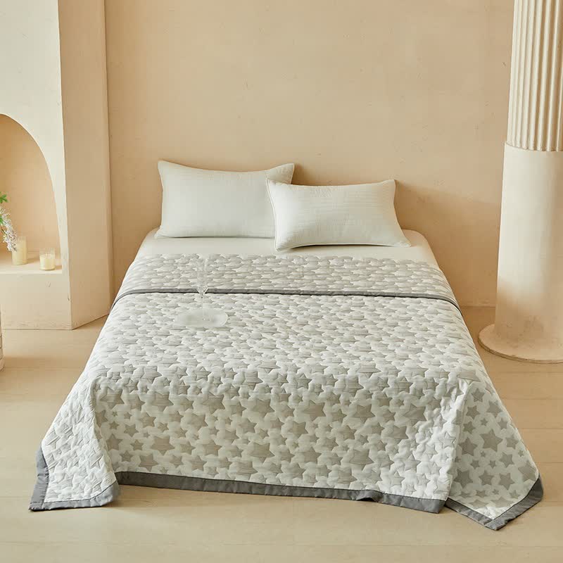 Ownkoti Neutral Star Pattern Reversible Quilt Set - image 9