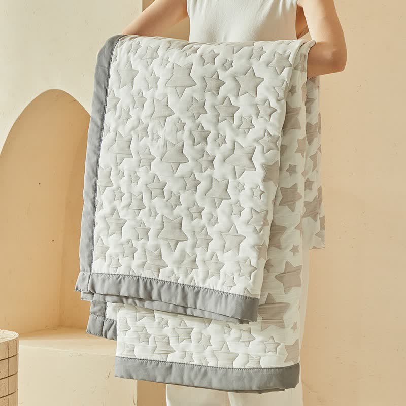 Ownkoti Neutral Star Pattern Reversible Quilt Set - image 12