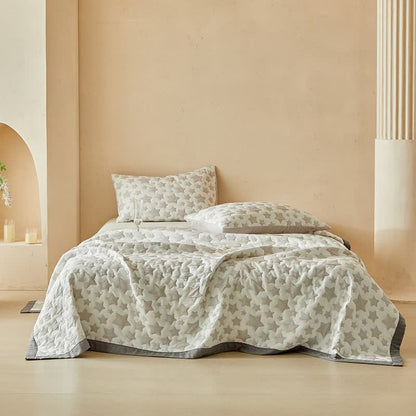 Ownkoti Neutral Star Pattern Reversible Quilt Set - image 1