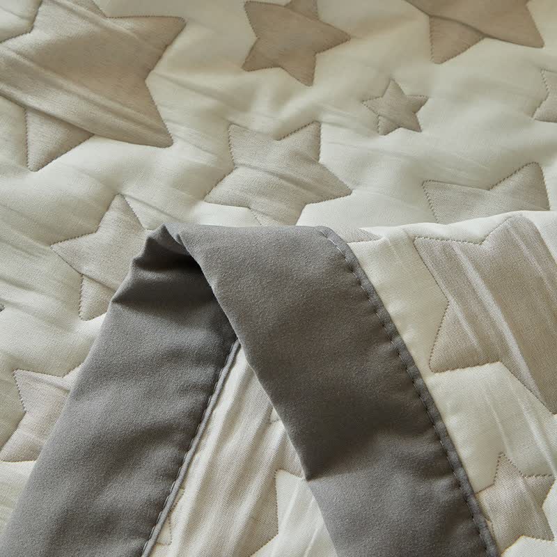 Ownkoti Neutral Star Pattern Reversible Quilt Set - image 19